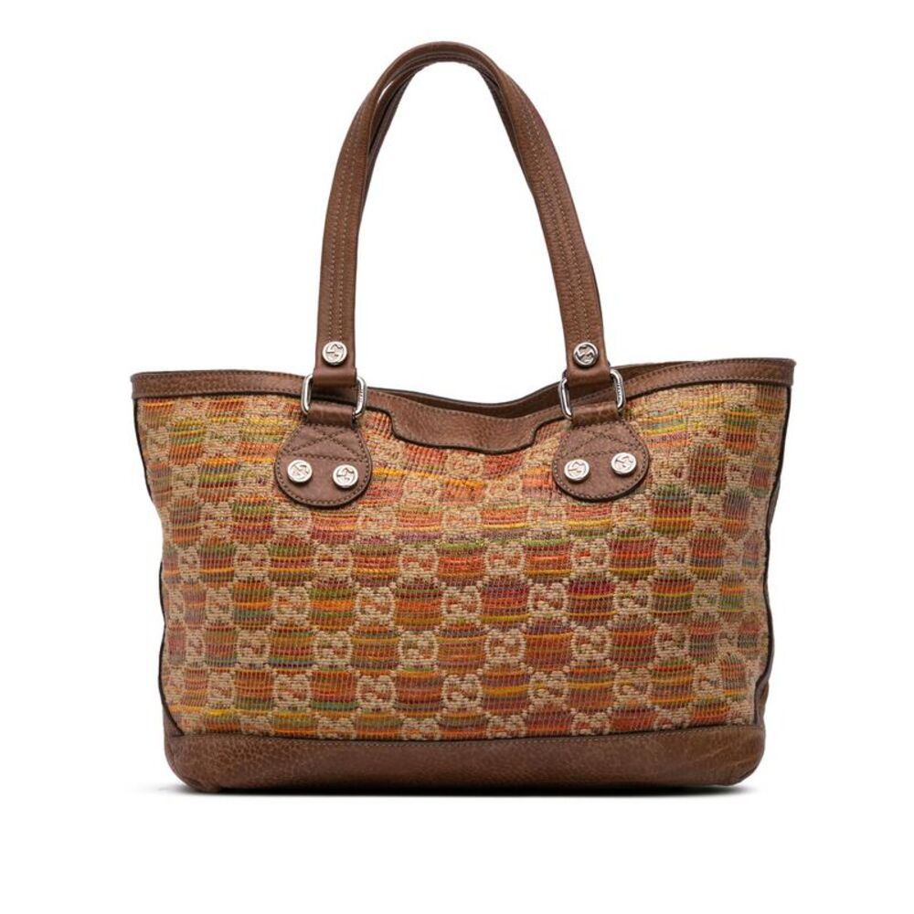 Pre Loved gucci GG Pattern Tote Women Brown Tote Bags - Picture 1 of 8